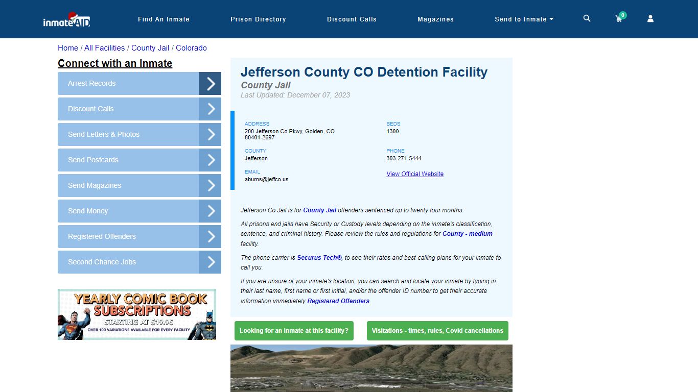 Jefferson County CO Detention Facility - Inmate Locator - Golden, CO